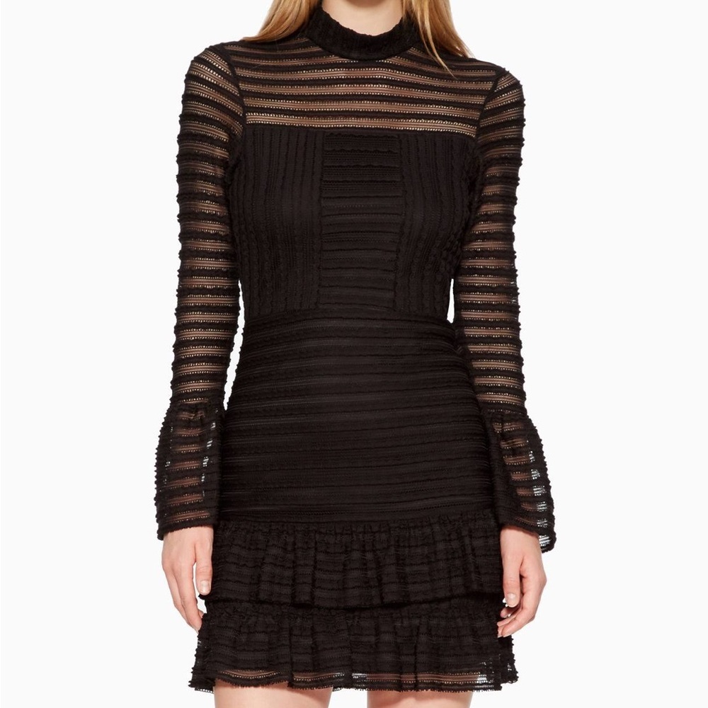 Parker Topanga High Neck Long Bell Sleeve Fitted dress size 6 true to size.